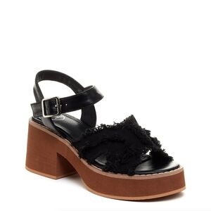 Textured Black Rocket Dog Emily Platform Heel Sandals